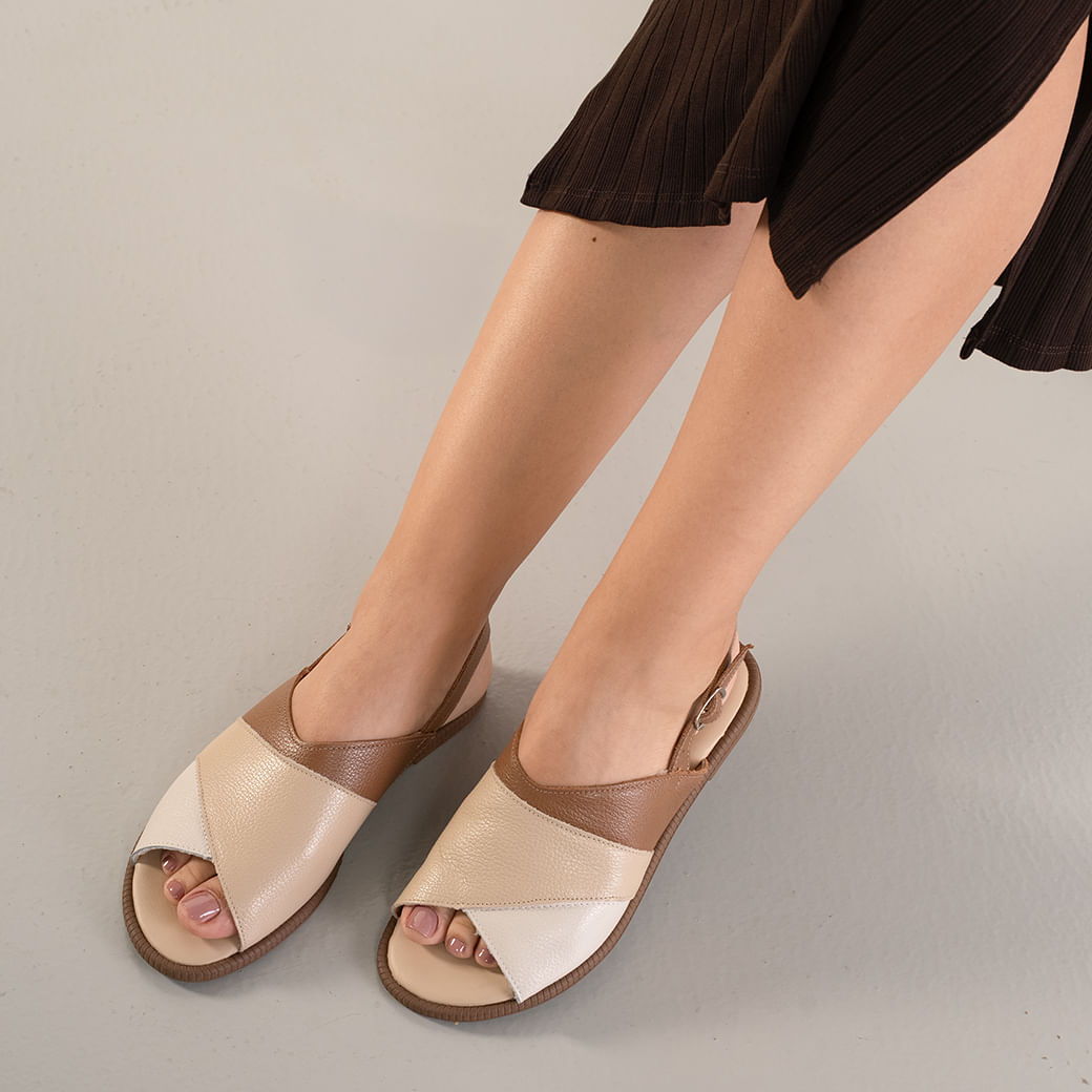 Kult Sandalia B06-1436 MarfimPeleTabaco Sint -6-